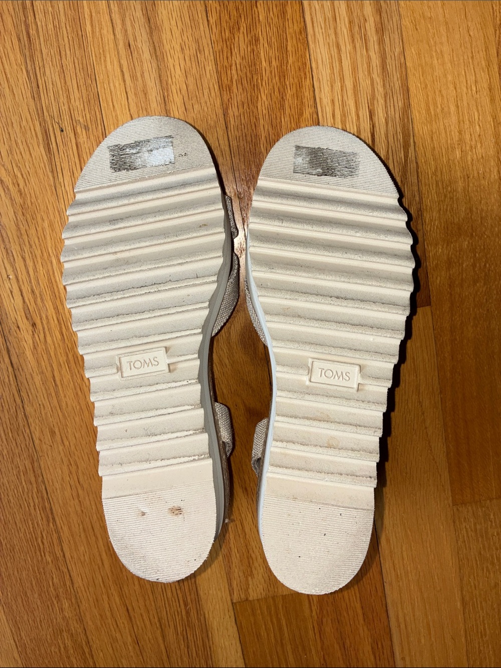 Toms Louisa Platform Espadrille Wedge Sandals, White/Cream, Size 7 - Picture 8 of 8